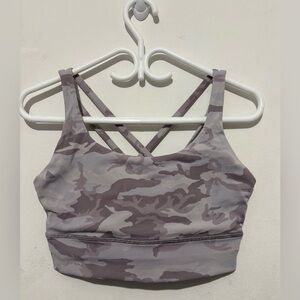 lululemon athletica Lavender Gray Camo Strappy Sports Bra